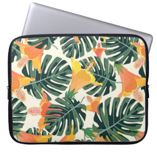 Housse Pour Ordinateur Portable Motif tropical. Texture colorée.