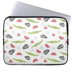 Housse Pour Ordinateur Portable Motif Tropical Watermelon & Crocodile