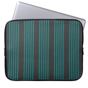 Housse Pour Ordinateur Portable motif turquoise et charbon de bois à cinq bandes