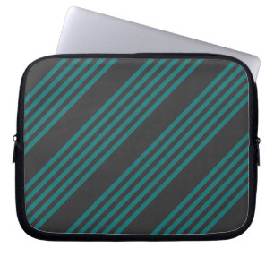 Housse Pour Ordinateur Portable motif turquoise et charbon de bois à cinq bandes