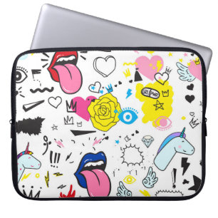 Housse Pour Ordinateur Portable Motif universel à la main tendance sans couture. T