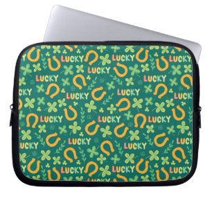 Housse Pour Ordinateur Portable Motif vert CHANCEUX irlandais