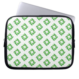 Housse Pour Ordinateur Portable Motif vert de dent de plaid