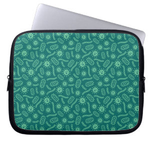 Housse Pour Ordinateur Portable Motif vert de microbes