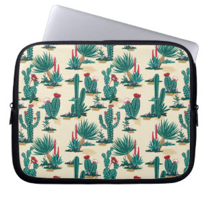 Housse Pour Ordinateur Portable Motif vert et rouge de cactus