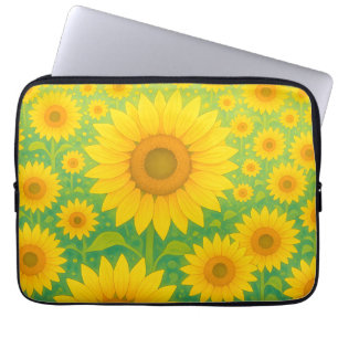 Housse Pour Ordinateur Portable Motif vibrant de champ de tournesol