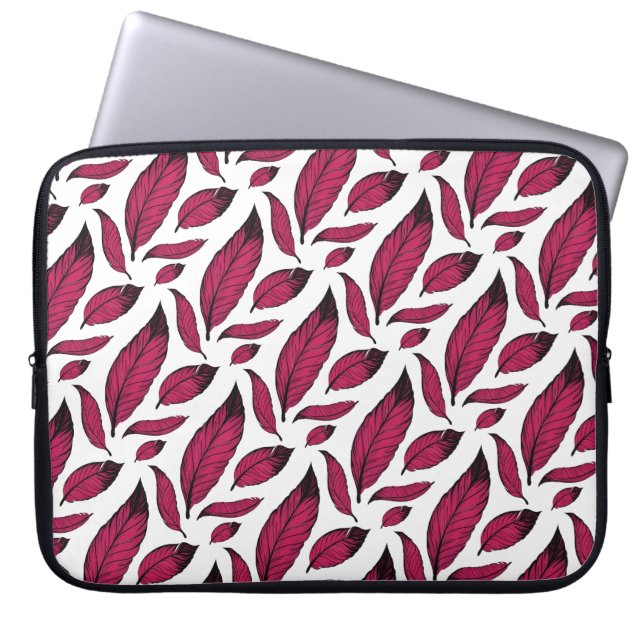 Housse Pour Ordinateur Portable Motif vibrant de plume rose  (Devant)