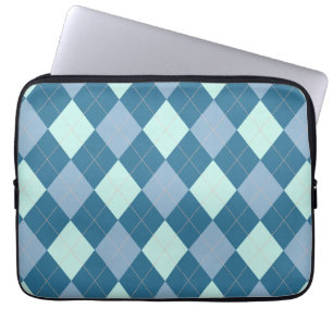 Housse Pour Ordinateur Portable Motif vintage Argyle bleu