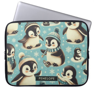 Housse Pour Ordinateur Portable Motif vintage Cute Penguin