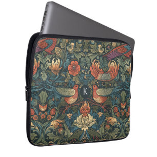 Housse Pour Ordinateur Portable Motif vintage floral feuilles oiseaux William Morr