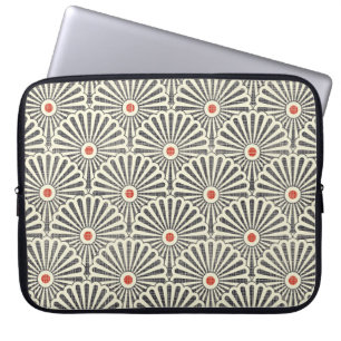 Housse Pour Ordinateur Portable Motif vintage japonais, texture transparente.