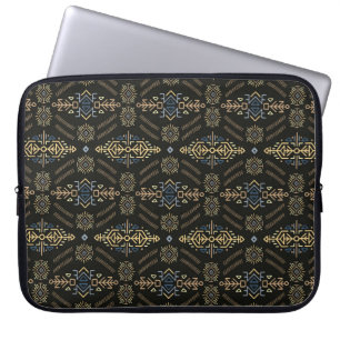 Housse Pour Ordinateur Portable Motif vintage sans couture dans le style ethnique.