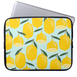 Housse Pour Ordinateur Portable Motif vintage sans soudure avec citrons. Main tend