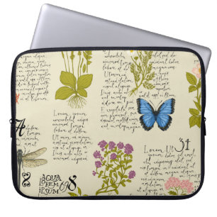 Housse Pour Ordinateur Portable motif vintage transparent avec texte manuscrit Lor