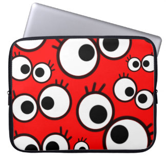 Housse Pour Ordinateur Portable Motif Yeux Google Rouges Ludiques