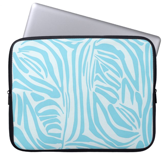 Housse Pour Ordinateur Portable Motif Zèbre Bleu (Devant)