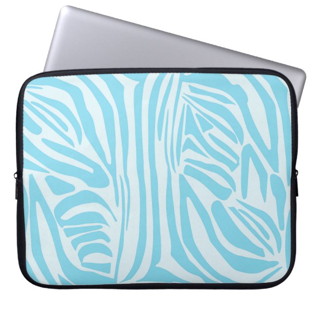 Housse Pour Ordinateur Portable Motif Zèbre Bleu (Devant)