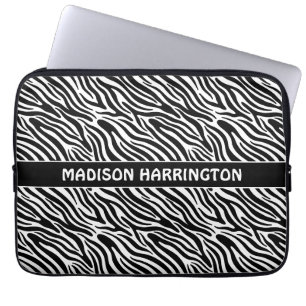 Housse Pour Ordinateur Portable Motif Zèbre Nom Personnalisé