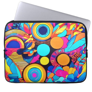 Housse Pour Ordinateur Portable Motifs Abstraits Géométriques Vibrants