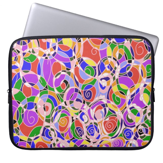 Housse Pour Ordinateur Portable Motifs Abstraits Tourbillonnants Pastel (Devant)