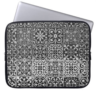 Housse Pour Ordinateur Portable Motifs damentaux noirs et blancs