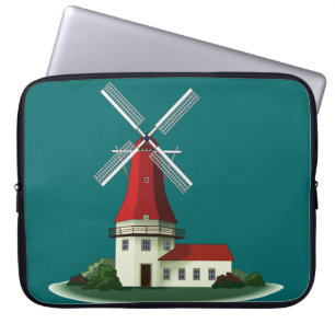 Housse Pour Ordinateur Portable Moulin à vent à clocher en chemise