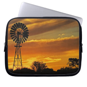 Housse Pour Ordinateur Portable Moulin à vent et coucher de soleil, William Creek,
