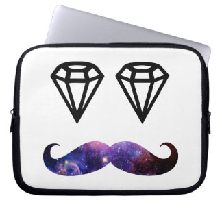 Housse Pour Ordinateur Portable Moustache et diamants