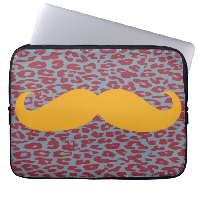 Housse Pour Ordinateur Portable Moustache orange drôle (Devant)