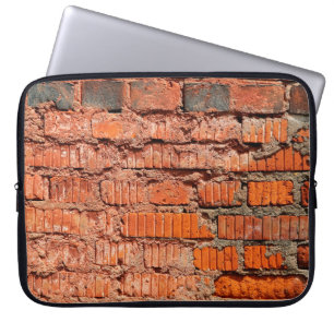 Housse Pour Ordinateur Portable Mur de brique rouge textureabandonné, vieillisseme