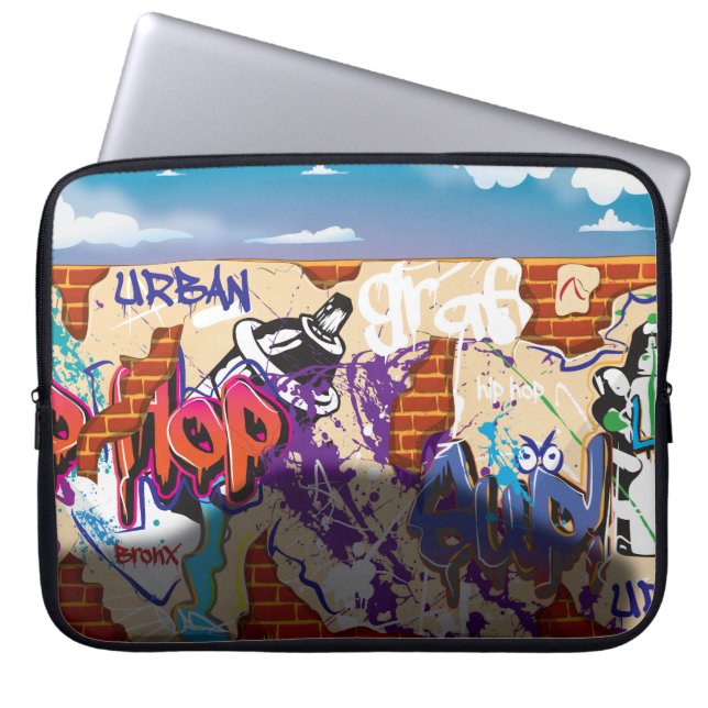Housse Pour Ordinateur Portable Mur de graffiti de hip hop urbain. (Devant)