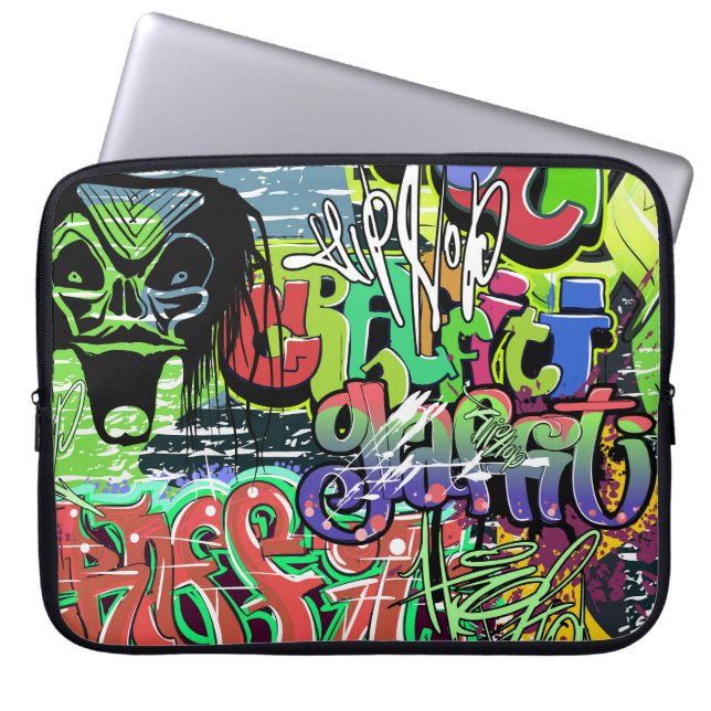 Housse Pour Ordinateur Portable Mur de graffitis : Hip hop urbain (Devant)