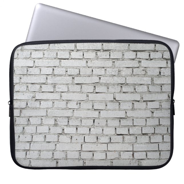 HOUSSE POUR ORDINATEUR PORTABLE MUR EN BRIQUE BLANC (Devant)