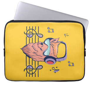 Housse Pour Ordinateur Portable Musique Art Alpaca Écouter La Musique