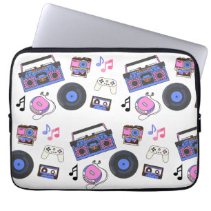 Housse Pour Ordinateur Portable Musique Rétro des Années 80 Nostalgique