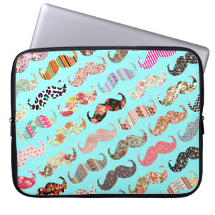 Housse Pour Ordinateur Portable Mustaches Motifs aztèques colorées et amusantes