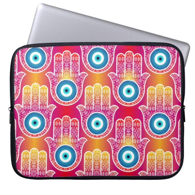 Housse Pour Ordinateur Portable Mystic hamsa : design harmonieux. (Devant)