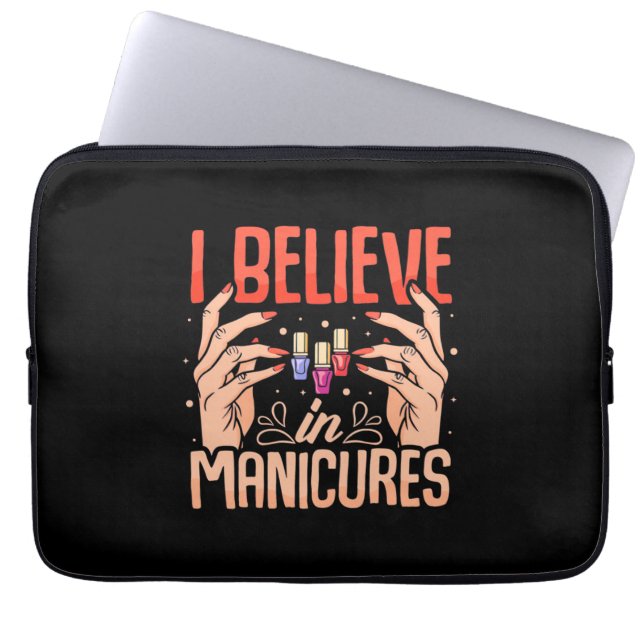 Housse Pour Ordinateur Portable Nail Tech Croire En Manucures (Devant)