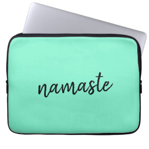Housse Pour Ordinateur Portable Namaste Neo Mint Green Moderne Yoga Spirituel
