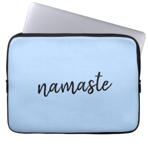 Housse Pour Ordinateur Portable Namasté Pastel Blue Yoga Salutation spirituelle
