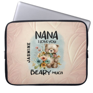 Housse Pour Ordinateur Portable Nana I Love You Beary Many - Nom Personnalisé