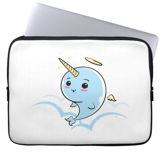 Housse Pour Ordinateur Portable Narwhal Angel Cutie (Devant)