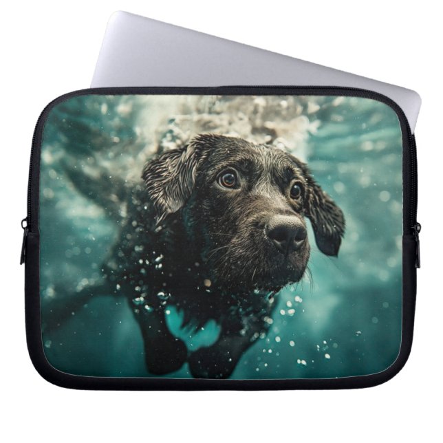 Housse Pour Ordinateur Portable Natation Labrador Chiot Design sous-marin (Devant)