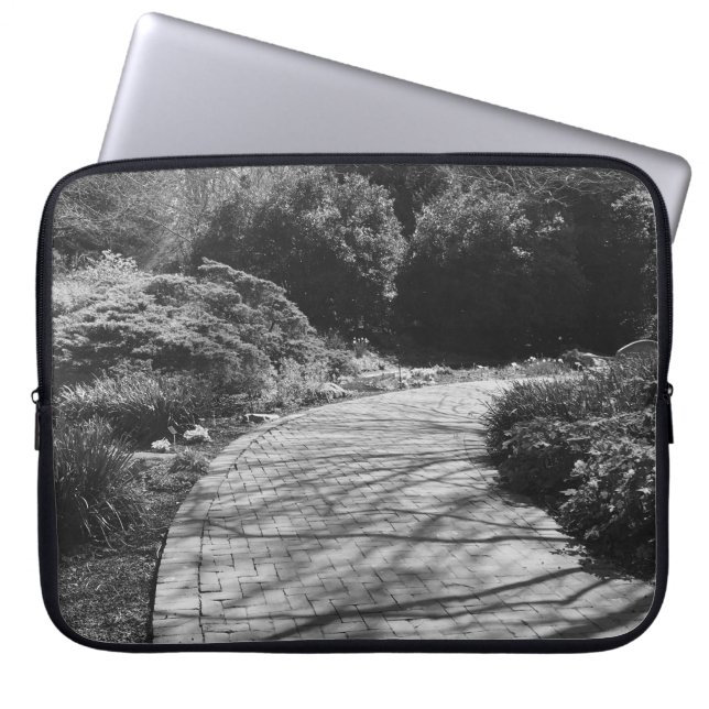 Housse Pour Ordinateur Portable Nature en noir et blanc (Devant)