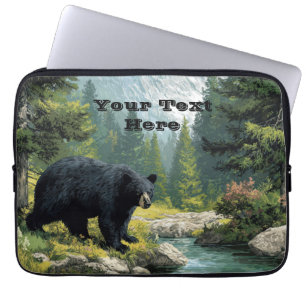 Housse Pour Ordinateur Portable Nature Ours Noir