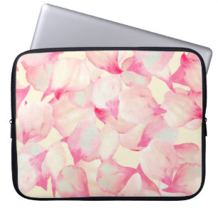 Housse Pour Ordinateur Portable Nature rose Fleur. Aquarelle Noire Nature. Red