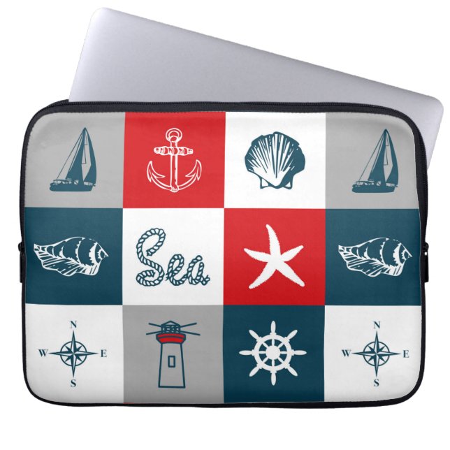 Housse Pour Ordinateur Portable Nautical themed design (Devant)