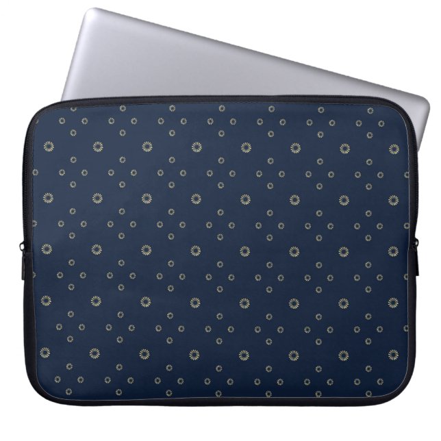 Housse Pour Ordinateur Portable Navy | Golden Zinnia Sun (Devant)