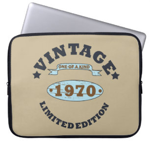 Housse Pour Ordinateur Portable Né en 1970 cadeau d'anniversaire vintage