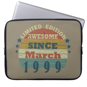 Housse Pour Ordinateur Portable né en mars 1999 anniversaire vintage